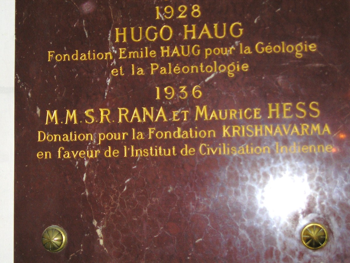 PANDIT SHYAMAJI'S MEMORIAL PLAQUE IN THE HALL OF FAME AT COLLEGE DE FRANCE, SORBONNE UNIVERSITY, PARISH, FRANCE